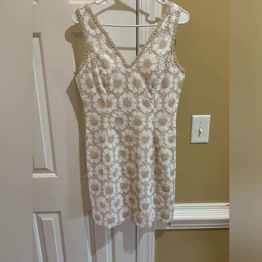 Lilly Pulitzer Addy Embroidered Lace Sheath Dress Size 6